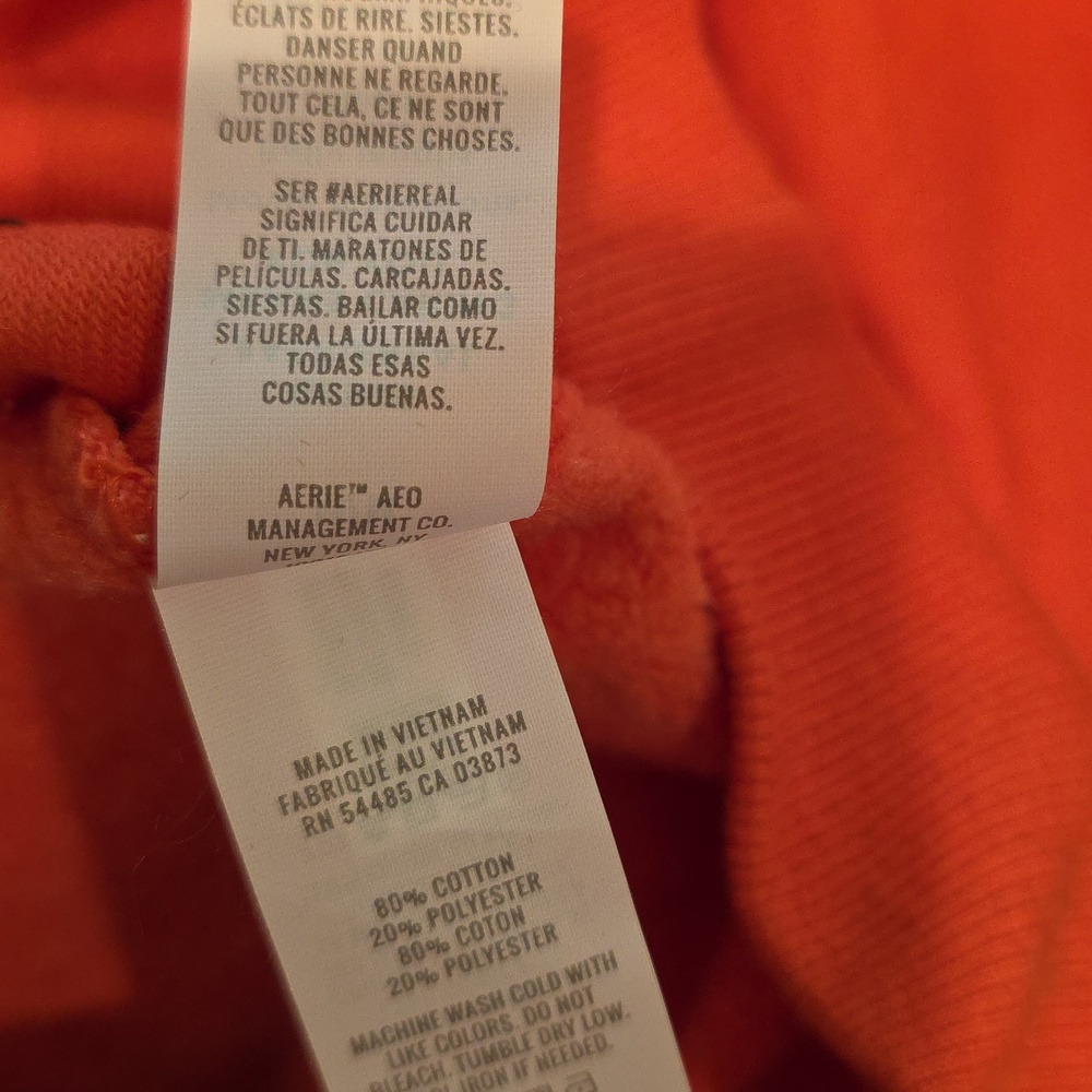 Aerie Orange Patchwork Hoodie - SZ M - Picture 6 of 6